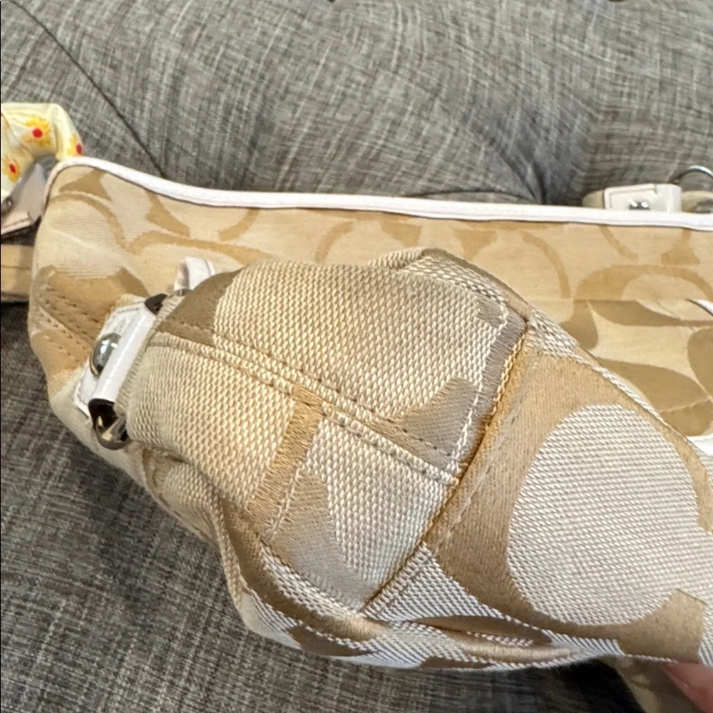 Coach Daisy File Signature Jacquard Tan Crossbody